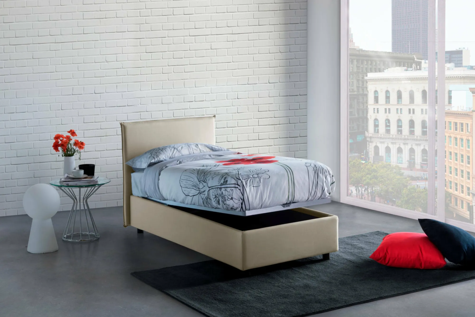 Letto singolo Alder, adatto per materasso Cm 90x200,<Dmora Flash Sale