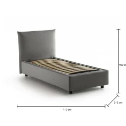 Letto singolo Alisech, adatto per materasso Cm 80x190,<Dmora Best