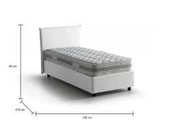Letto singolo Alison, con materasso Cm 90x200 incluso,<Dmora Flash Sale