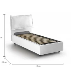 Letto singolo Alto, adatto per materasso Cm 80x190,<Dmora Shop
