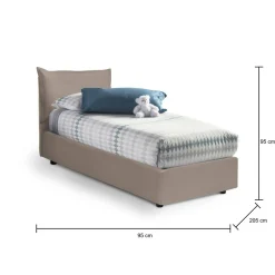 Letto singolo Alzavola, con materasso Cm 80x190 incluso,<Dmora Hot