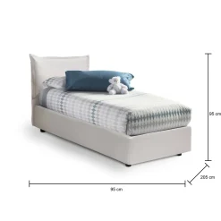 Letto singolo Alzavola, con materasso Cm 80x190 incluso,<Dmora Clearance