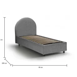 Letto singolo Amantea, adatto per materasso Cm 80x190,<Dmora Outlet