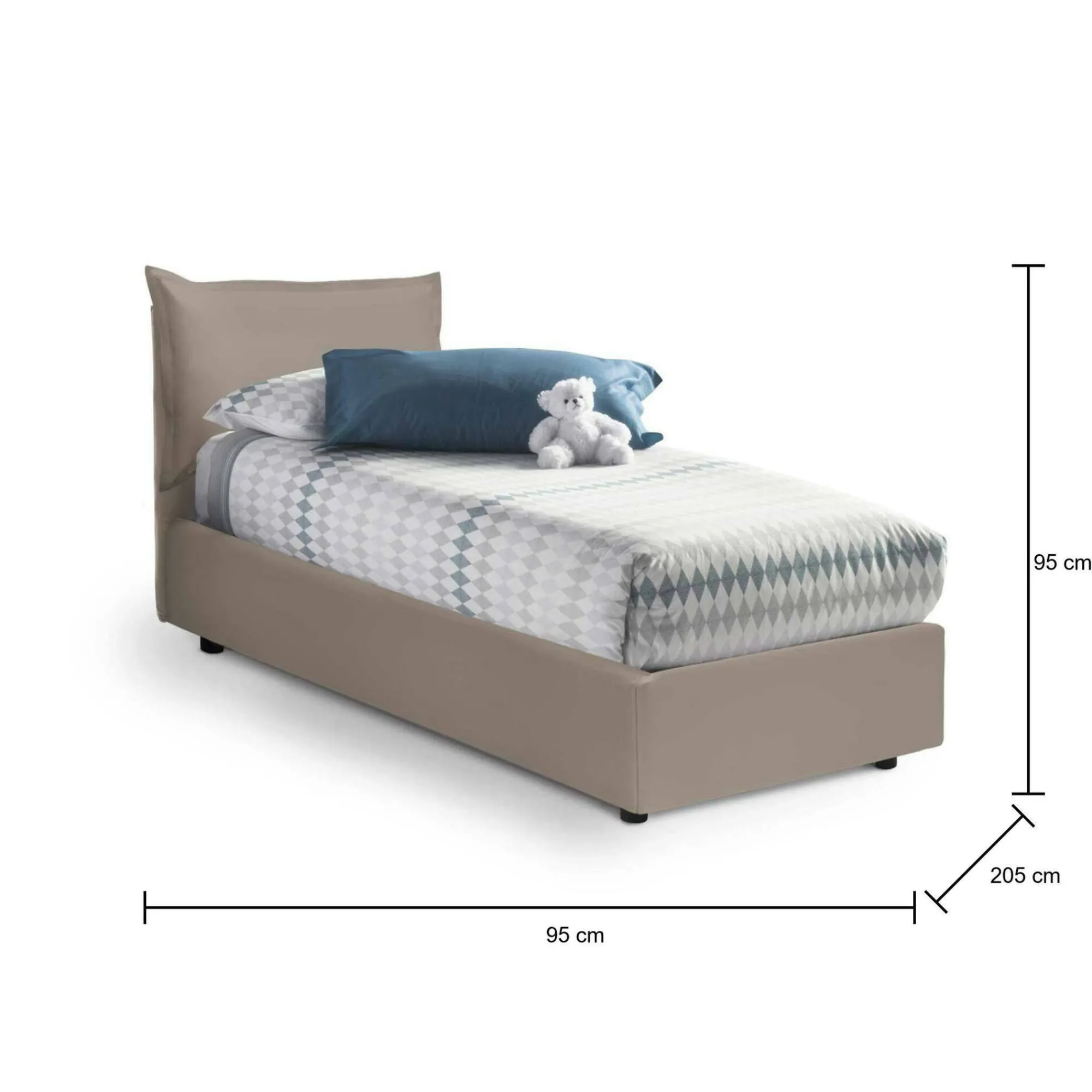 Letto singolo Anathema, adatto per materasso Cm 80x190,<Dmora Store