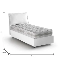 Letto singolo Ancara, con materasso Cm 80x200 incluso,<Dmora New