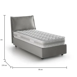 Letto singolo Ancara, con materasso Cm 80x200 incluso,<Dmora Clearance