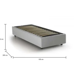 Letto singolo Angelina, adatto per materasso Cm 90x190,<Dmora Flash Sale