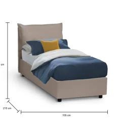 Letto singolo Anitza, adatto per materasso Cm 90x200,<Dmora Clearance
