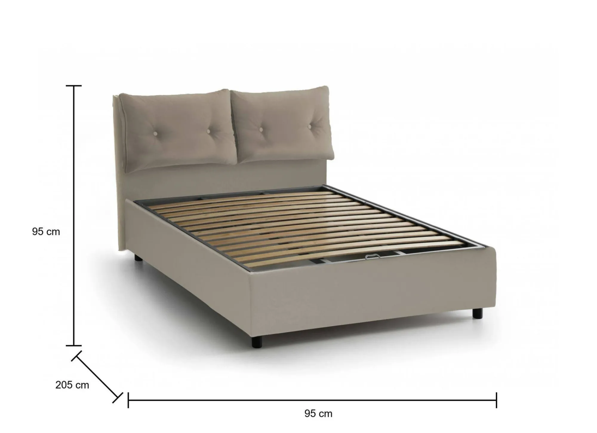Letto singolo Anzi, adatto per materasso Cm 80x190,<Dmora Sale