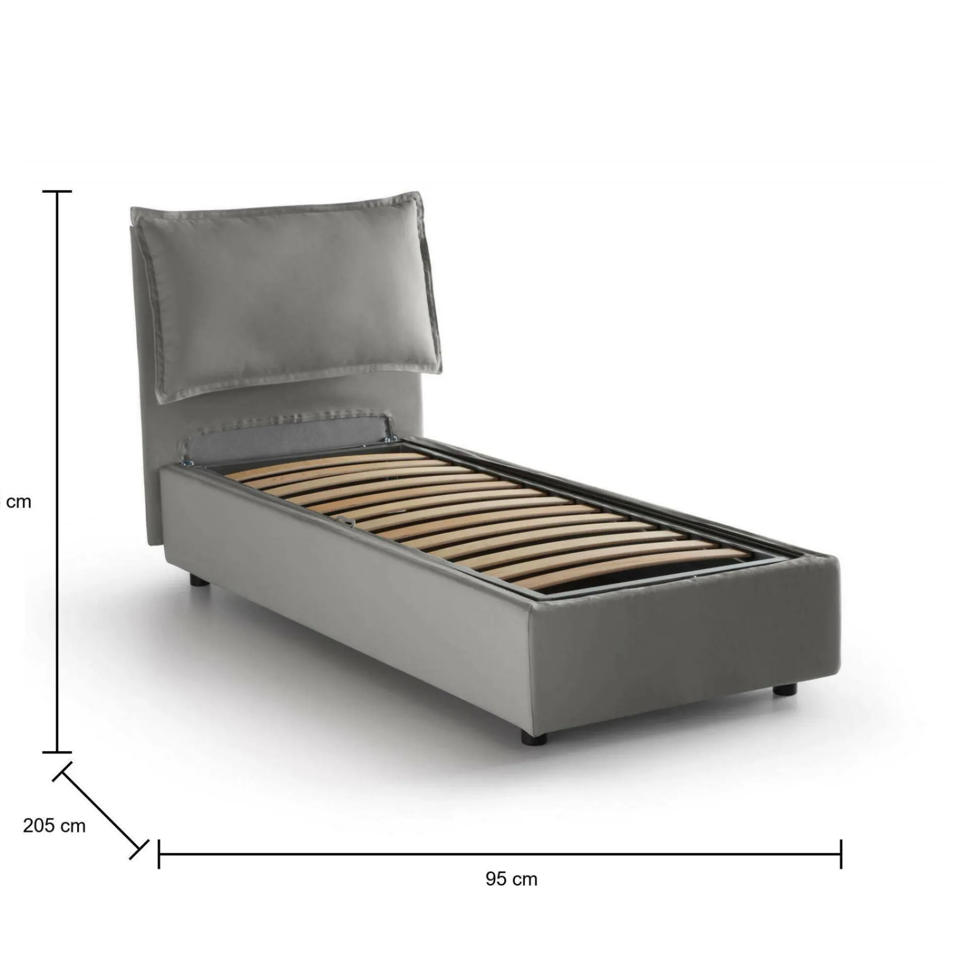 Letto singolo Aphrodite, adatto per materasso Cm 80x190,<Dmora Cheap