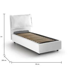 Letto singolo Aphrodite, adatto per materasso Cm 80x190,<Dmora Online