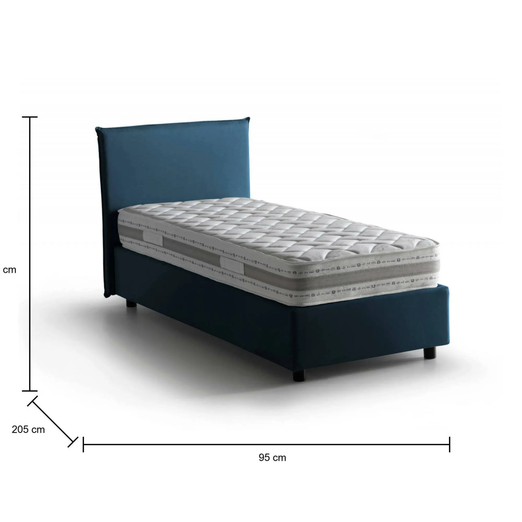 Letto singolo Aquilla, con materasso Cm 80x190 incluso,<Dmora Store