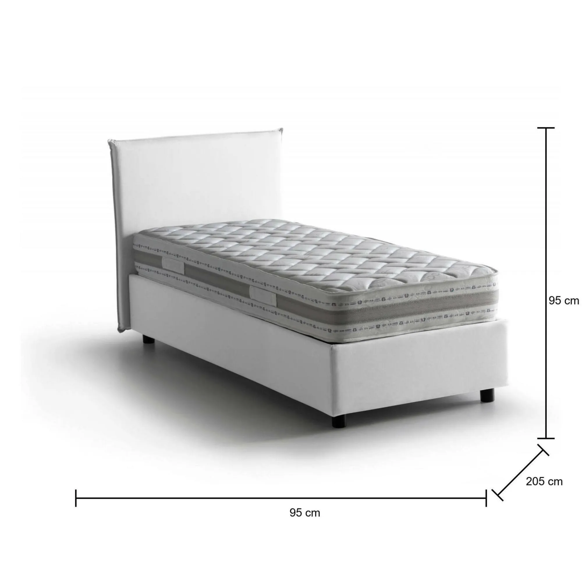Letto singolo Aquilla, con materasso Cm 80x190 incluso,<Dmora Best Sale