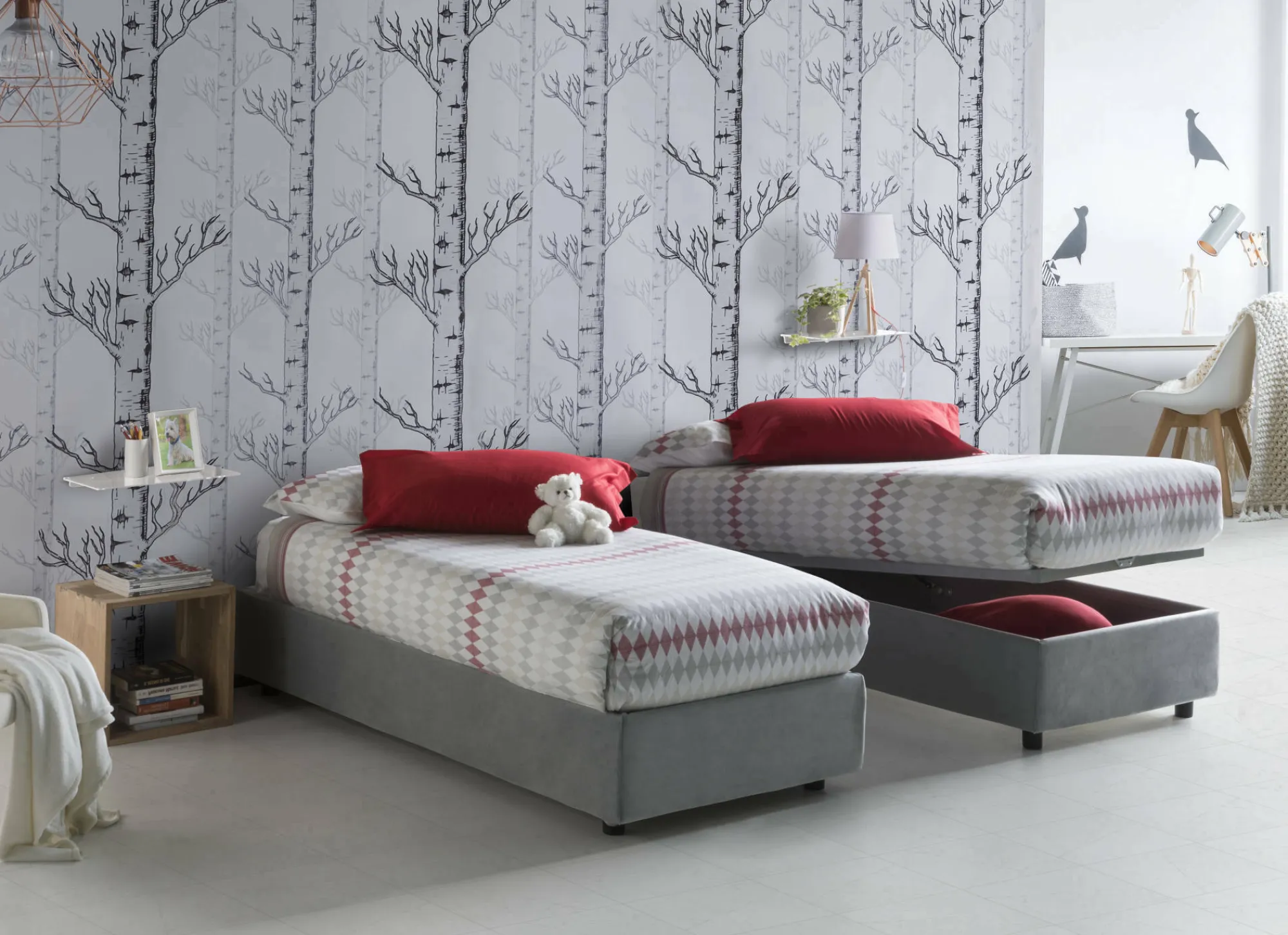 Letto singolo Aquolina, adatto per materasso Cm 80x190,<Dmora Shop