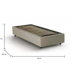 Letto singolo Aquolina, adatto per materasso Cm 80x190,<Dmora Best
