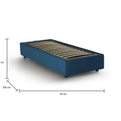 Letto singolo Aquolina, adatto per materasso Cm 80x190,<Dmora Discount
