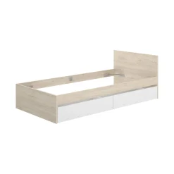 Letto singolo Arcade, 96x195 h67 cm, Bianco e Rovere<Dmora Flash Sale