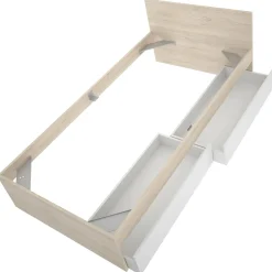 Letto singolo Arcade, 96x195 h67 cm, Bianco e Rovere<Dmora Flash Sale