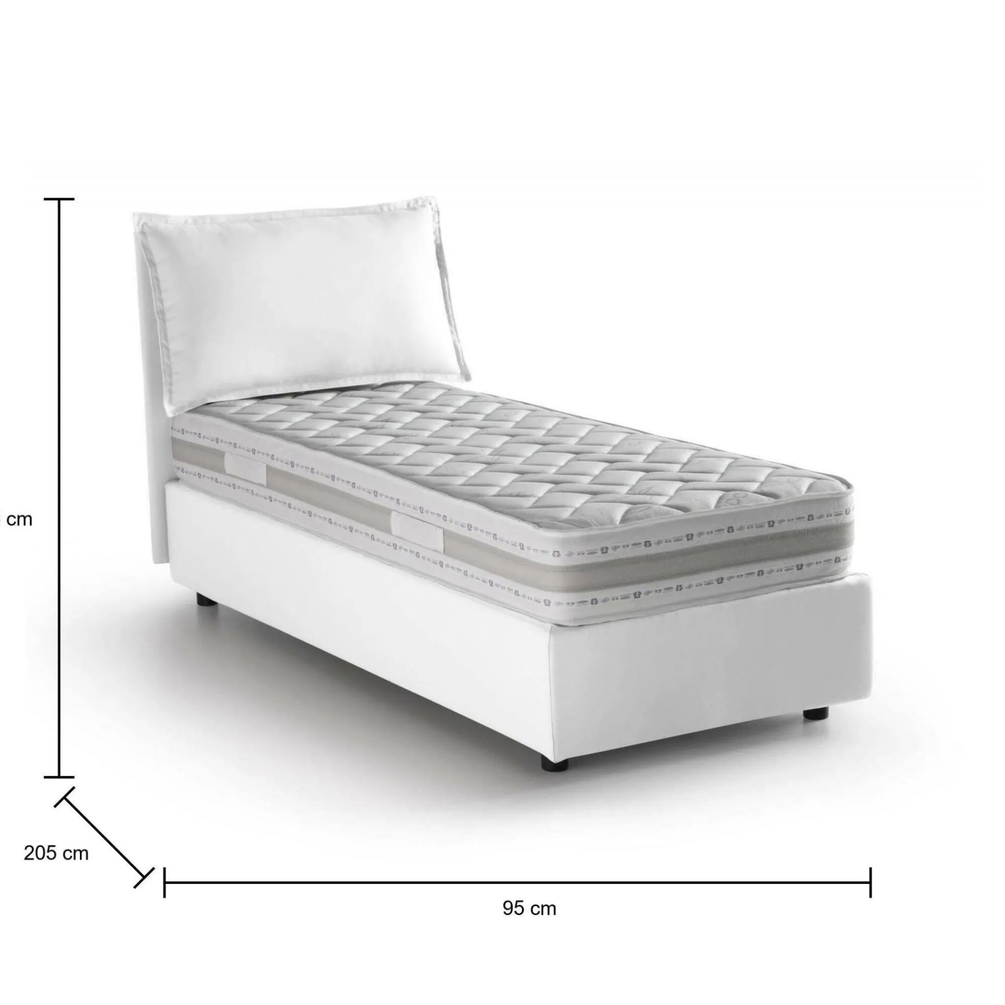 Letto singolo Aren, con materasso Cm 80x190 incluso,<Dmora Discount
