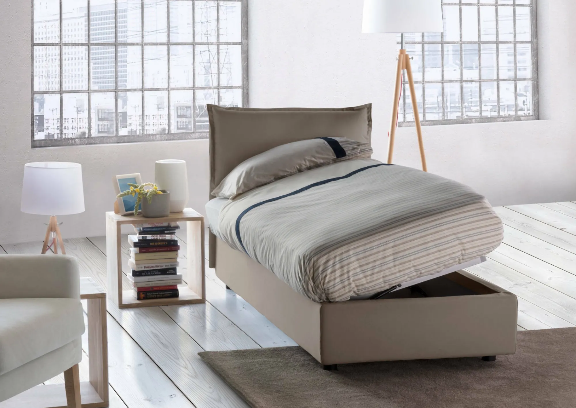 Letto singolo Aren, con materasso Cm 80x190 incluso,<Dmora Best Sale