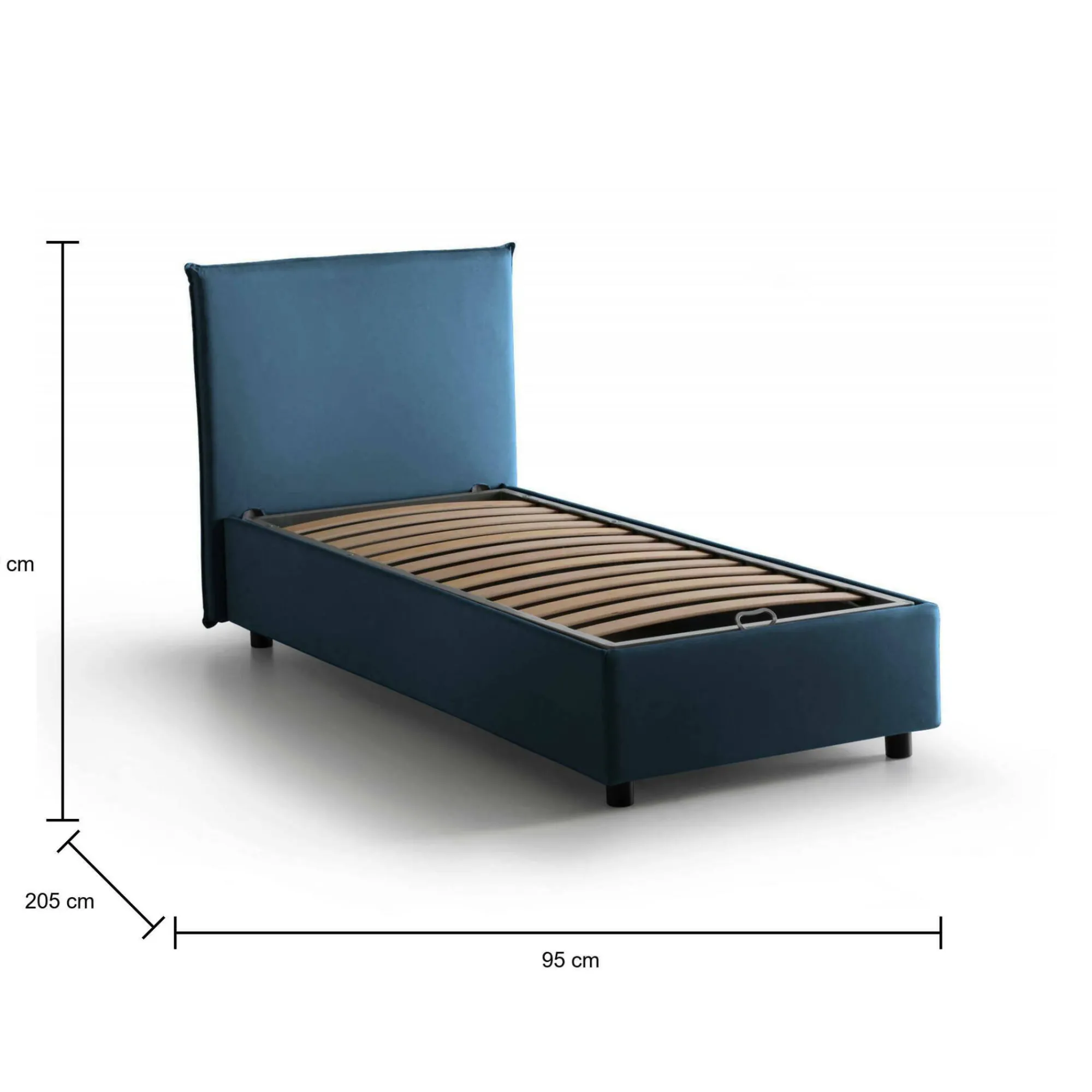 Letto singolo Argentino, adatto per materasso Cm 80x190,<Dmora Online