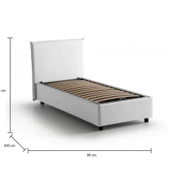 Letto singolo Argentino, adatto per materasso Cm 80x190,<Dmora Best Sale