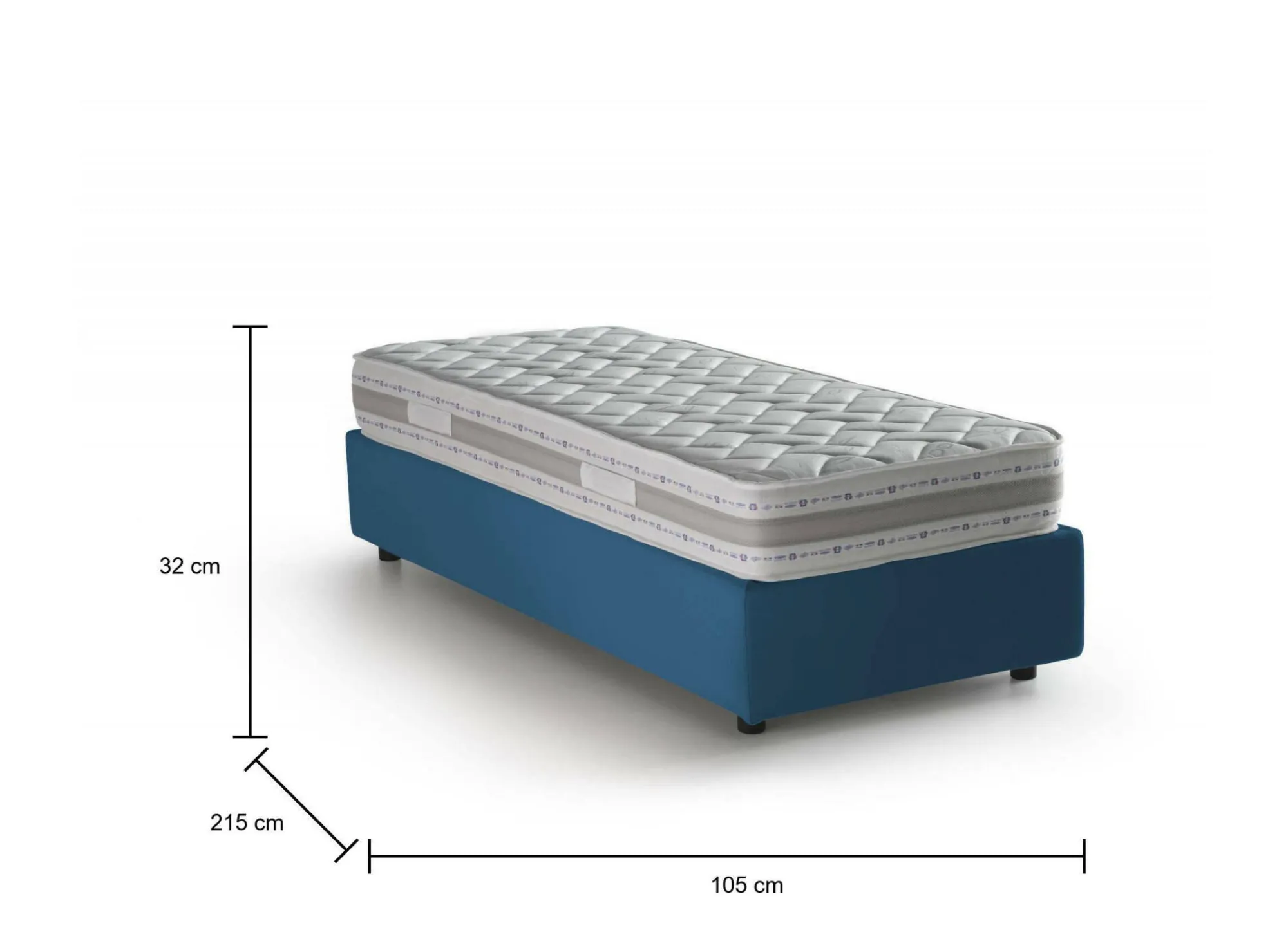 Letto singolo Aribal, con materasso Cm 90x200 incluso,<Dmora Cheap