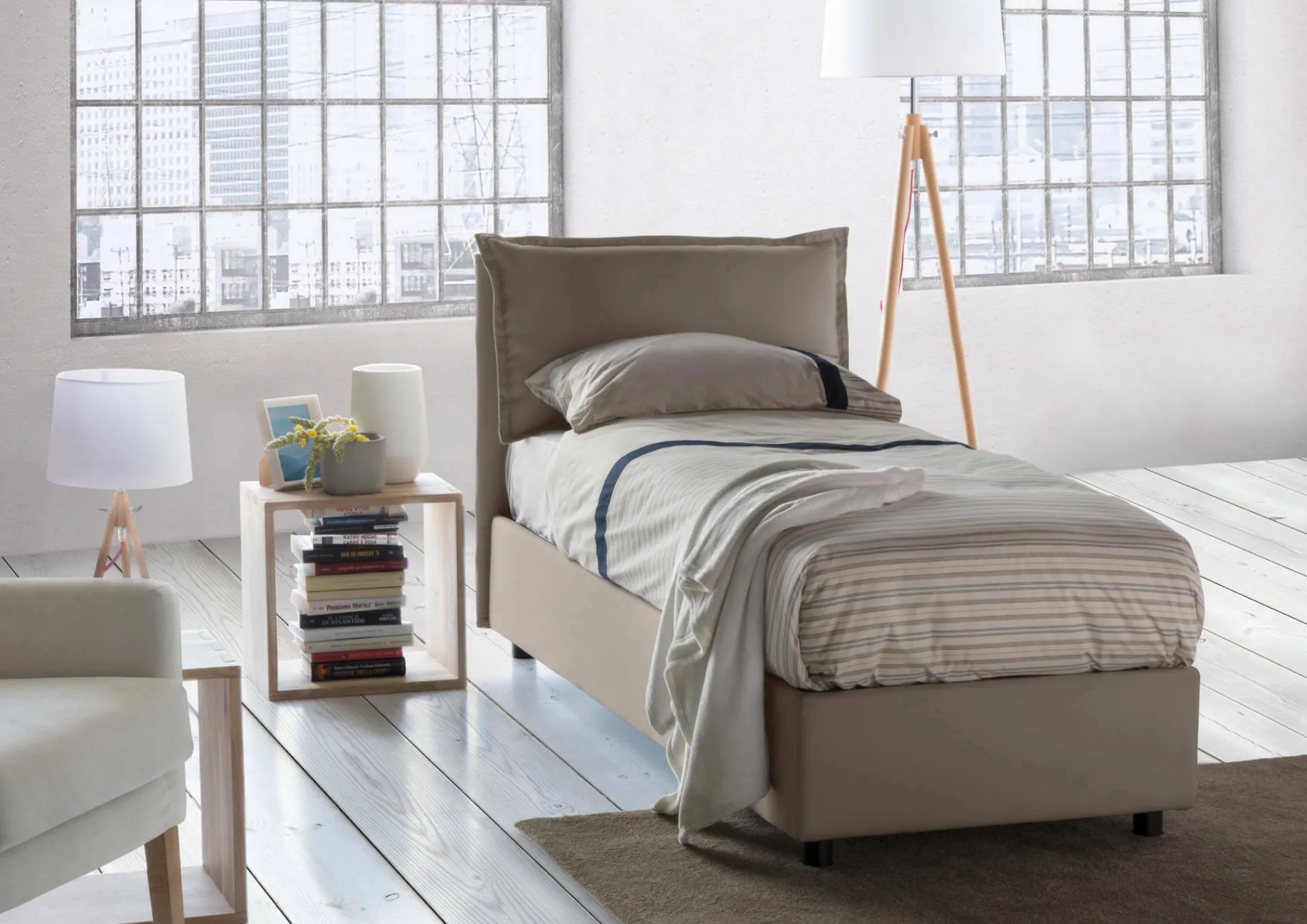 Letto singolo Armaduk, con materasso Cm 80x190 incluso,<Dmora Best Sale