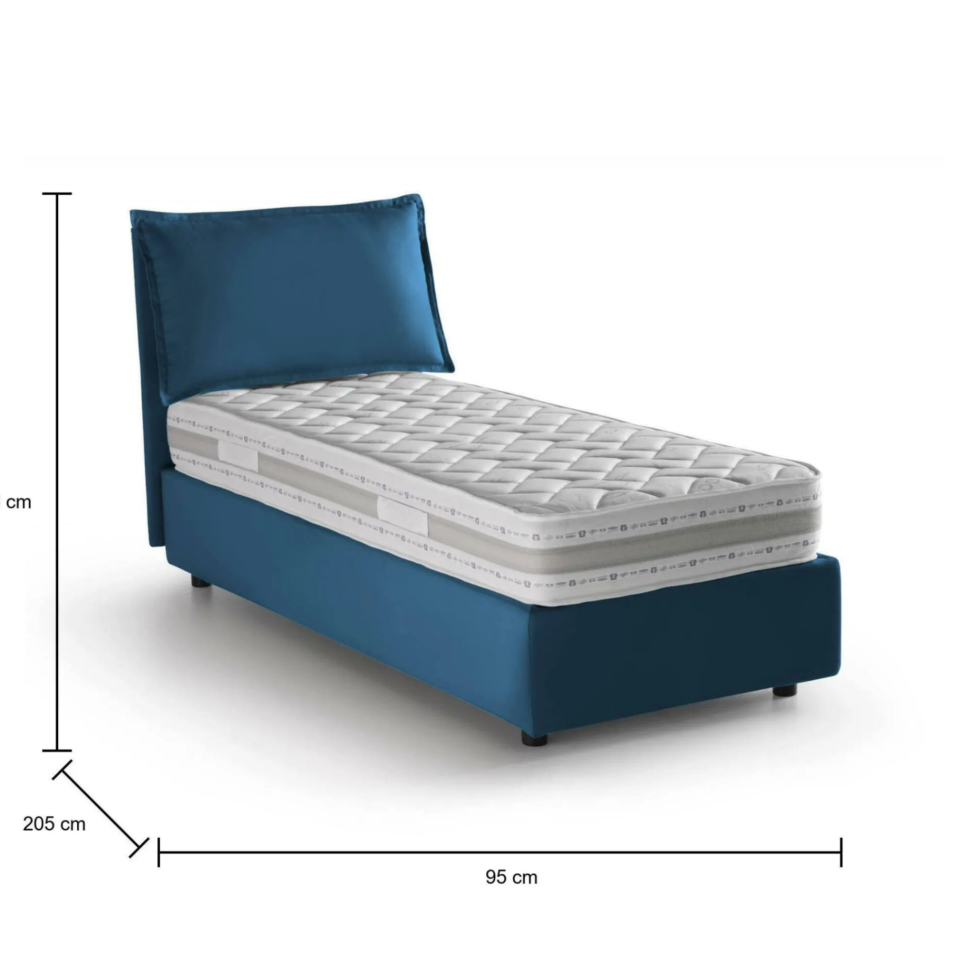 Letto singolo Armaduk, con materasso Cm 80x190 incluso,<Dmora Shop