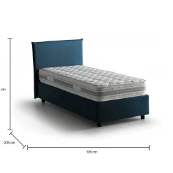Letto singolo Arminius, con materasso Cm 90x190 incluso,<Dmora New