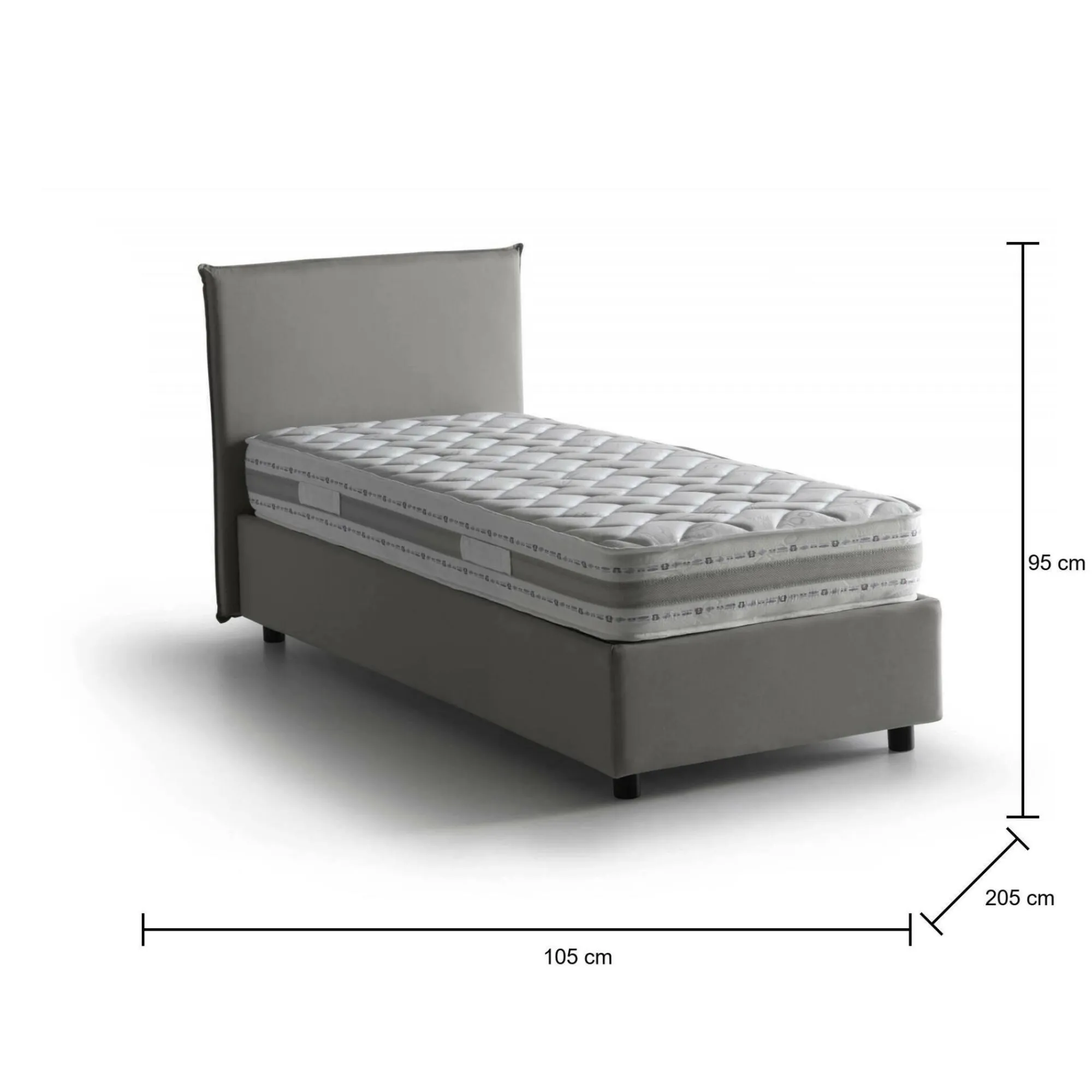 Letto singolo Arminius, con materasso Cm 90x190 incluso,<Dmora Best Sale
