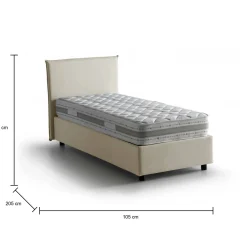 Letto singolo Arminius, con materasso Cm 90x190 incluso,<Dmora Outlet