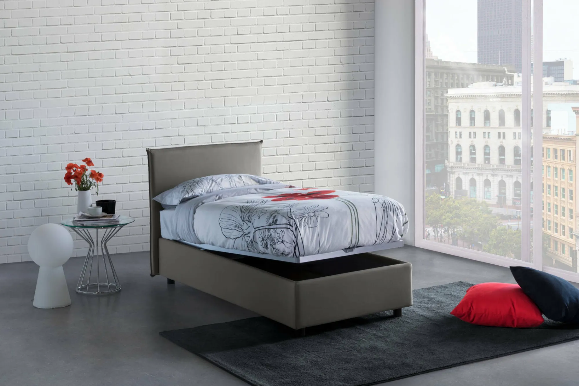 Letto singolo Arminius, con materasso Cm 90x190 incluso,<Dmora Best Sale