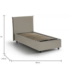 Letto singolo ArtemisiaI, adatto per materasso Cm 90x200,<Dmora Hot