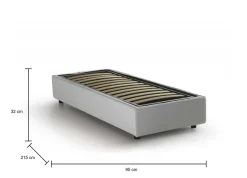 Letto singolo Artesh, adatto per materasso Cm 80x200,<Dmora Hot
