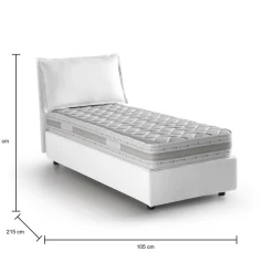 Letto singolo Arzon, con materasso Cm 90x200 incluso,<Dmora Cheap