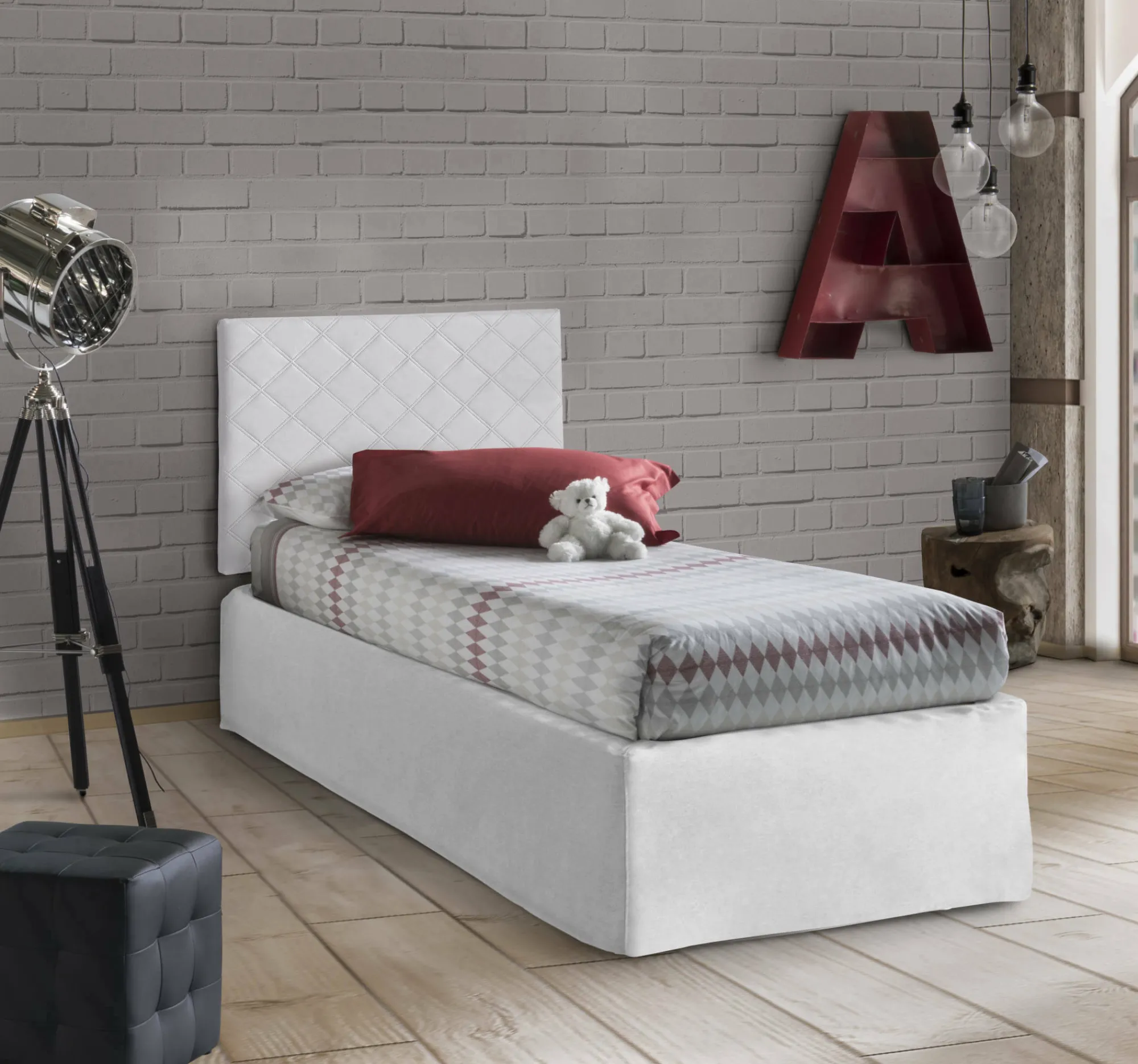 Letto singolo Ascra, Cm 80x190,<Dmora Clearance