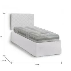 Letto singolo Ascra, Cm 80x190,<Dmora Clearance