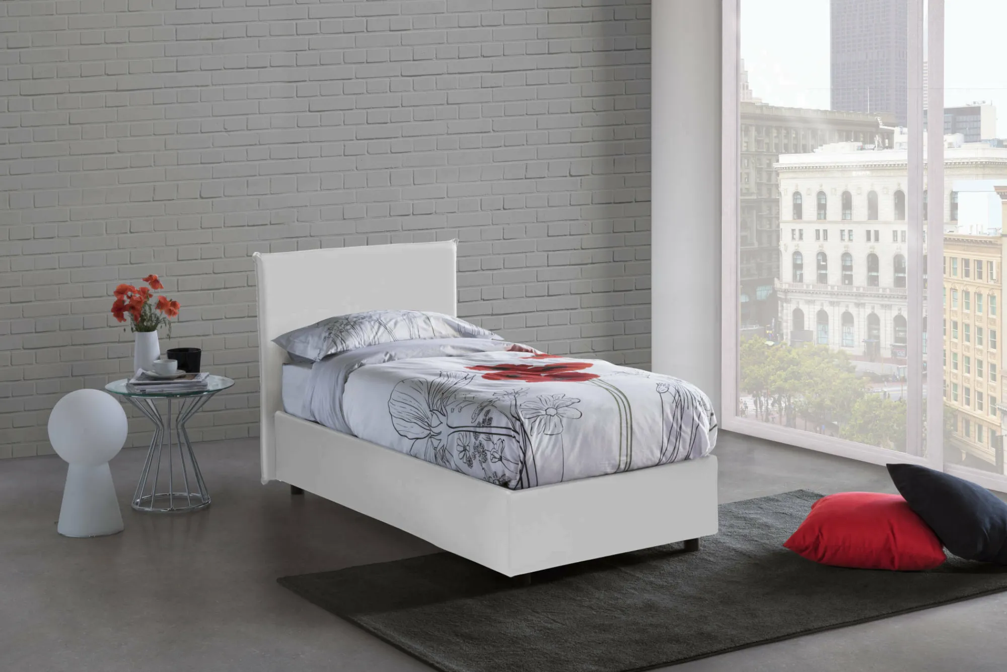 Letto singolo Asio, adatto per materasso Cm 80x190,<Dmora Discount