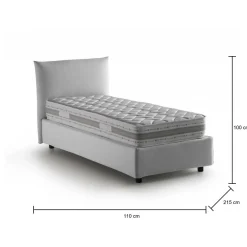 Letto singolo Astianatte, con materasso Cm 80x190 incluso,<Dmora Outlet