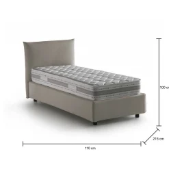 Letto singolo Astianatte, con materasso Cm 80x190 incluso,<Dmora Clearance