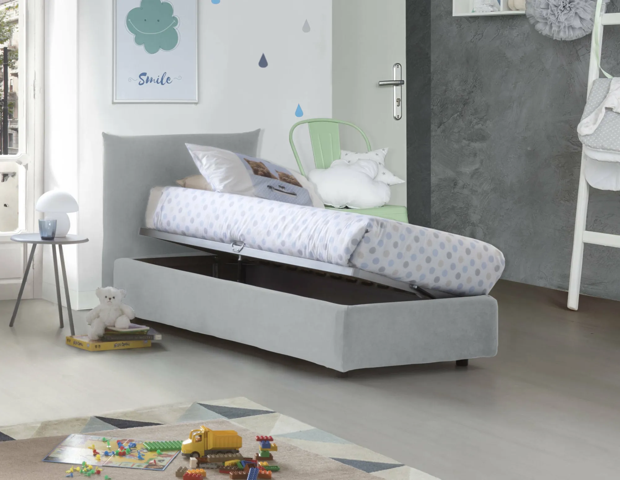 Letto singolo Astianatte, con materasso Cm 80x190 incluso,<Dmora Outlet
