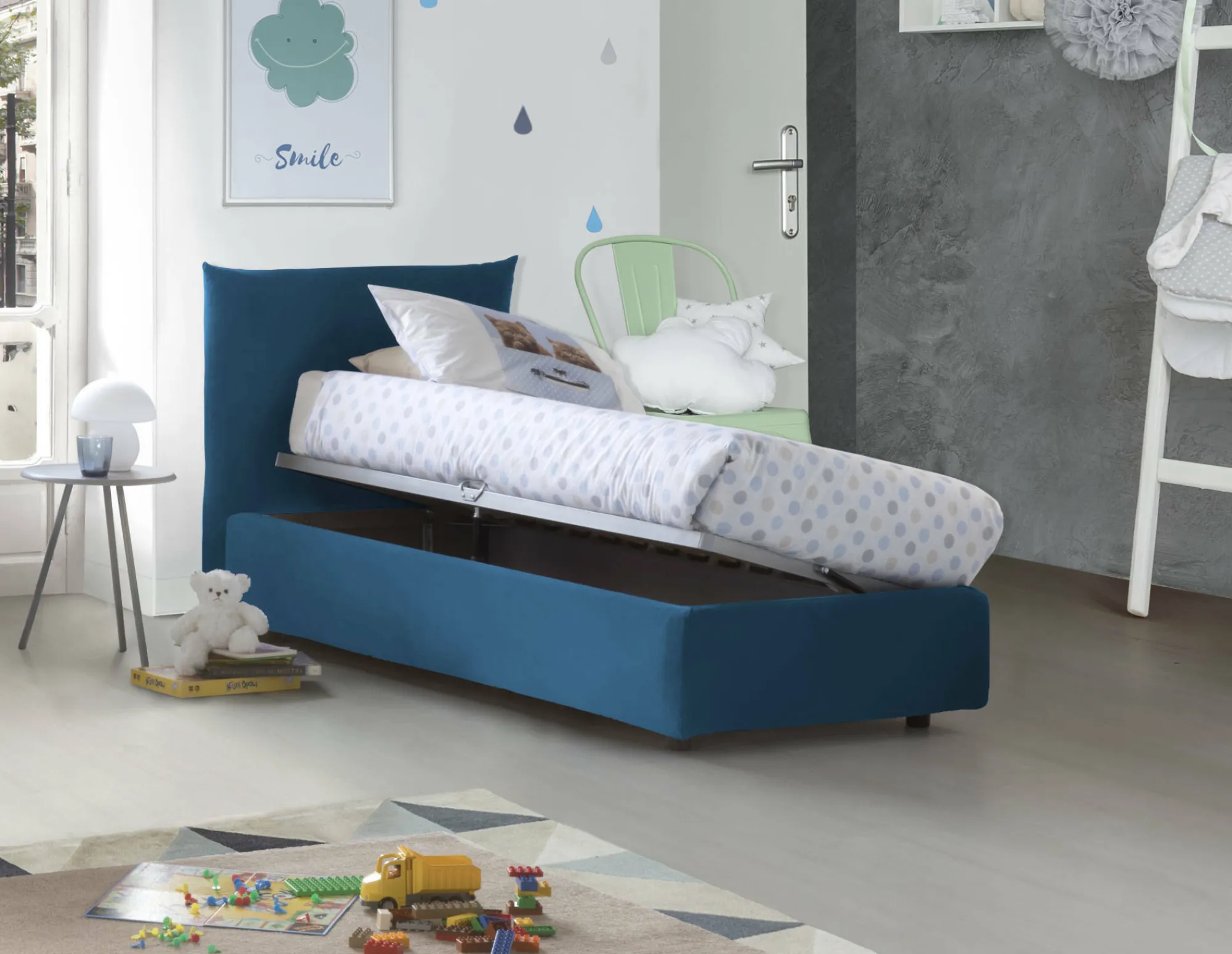 Letto singolo Astianatte, con materasso Cm 80x190 incluso,<Dmora Shop