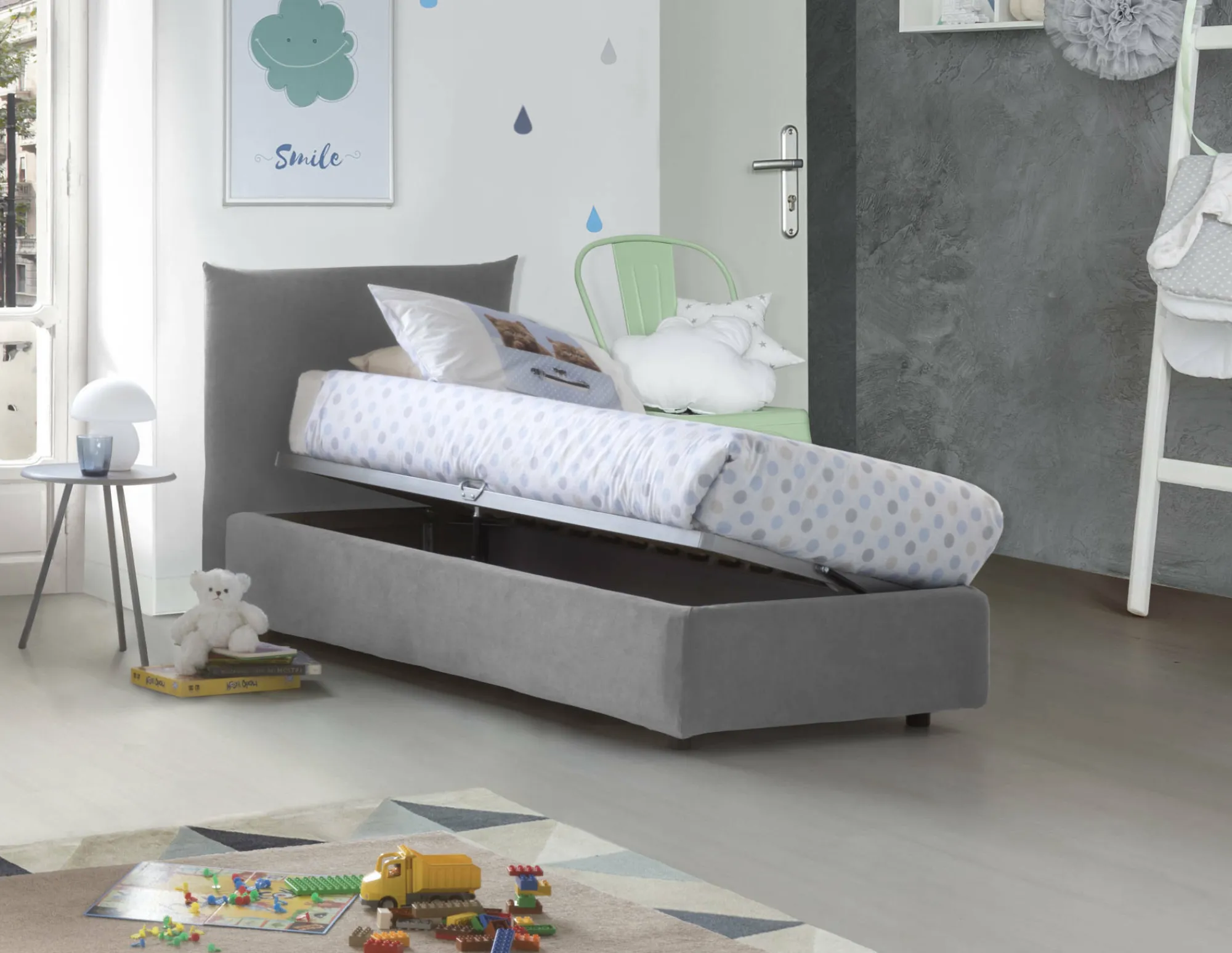 Letto singolo Astianatte, con materasso Cm 80x190 incluso,<Dmora Best