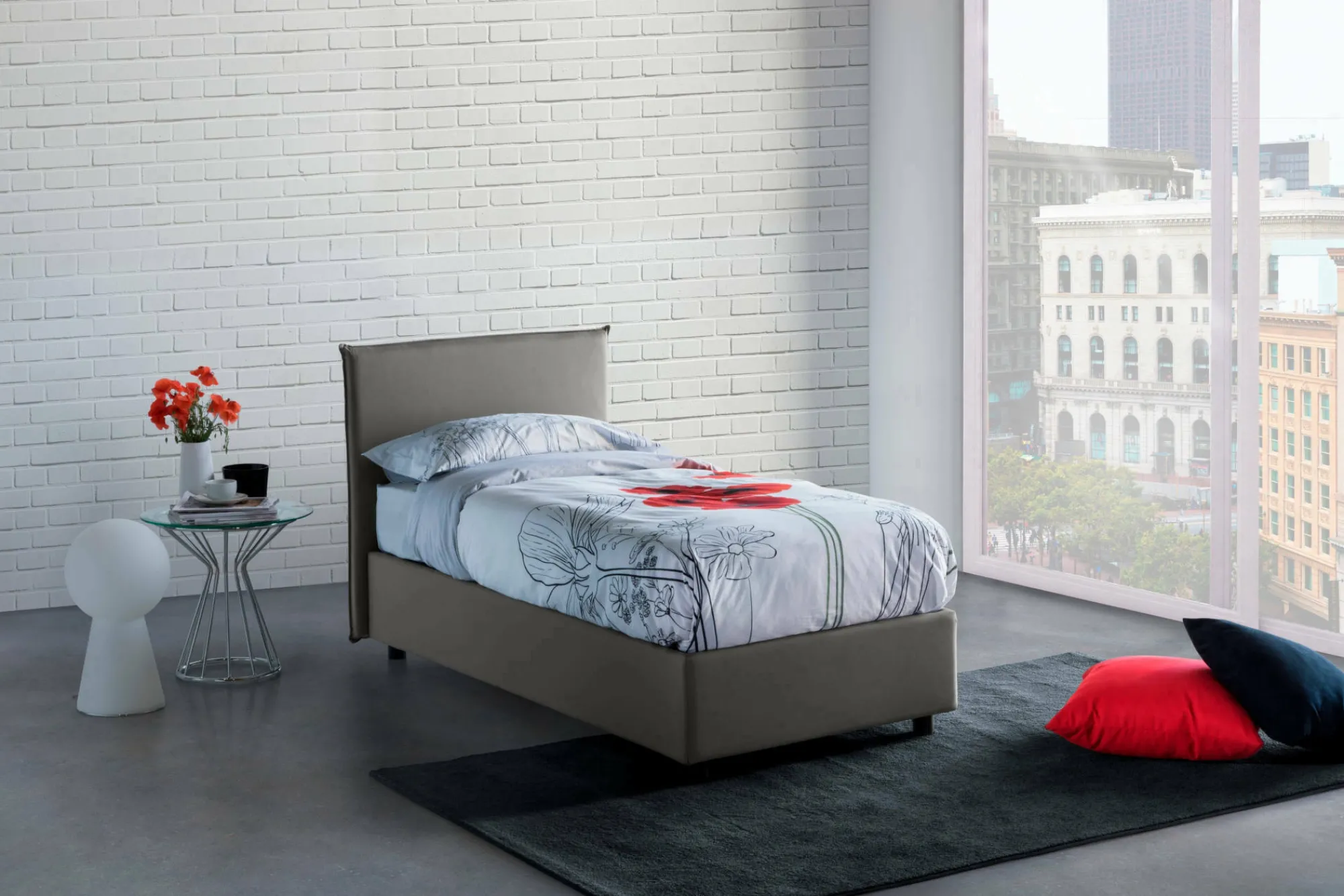 Letto singolo Astor, con materasso Cm 80x190 incluso,<Dmora Fashion