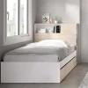 Letto singolo Asturno, 99x218 h96 cm, Rovere e Bianco<Dmora Best