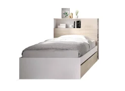 Letto singolo Asturno, 99x218 h96 cm, Rovere e Bianco<Dmora Best
