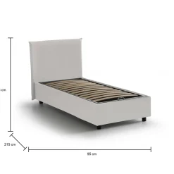 Letto singolo Atelmo, adatto per materasso Cm 80x200,<Dmora Best