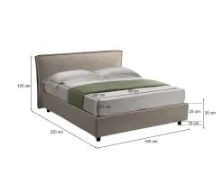 Letto singolo Atrelmo, Con materasso Cm 80x200 incluso,<Dmora New