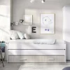 Letto singolo Auguste, 200x98 h70 cm, Bianco e Rovere<Dmora Cheap